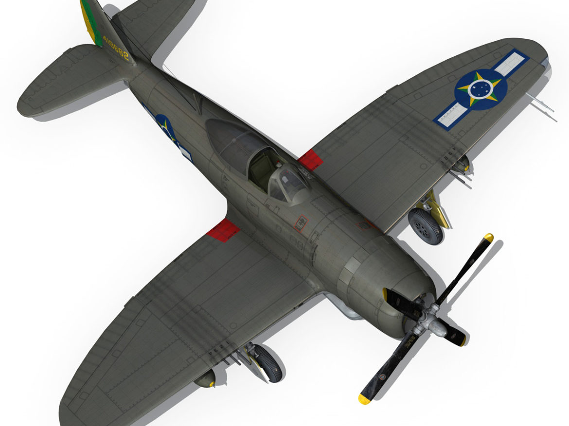 republic p-47d thunderbolt – brazilian air force 3d model lwo lw lws obj c4d fbx 266607