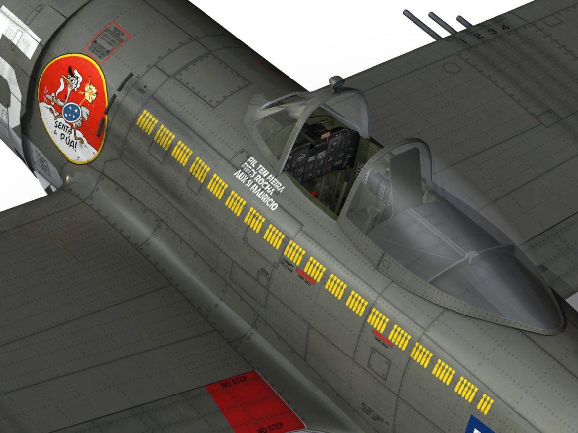 republic p-47d thunderbolt – brazilian air force 3d model lwo lw lws obj c4d fbx 266608