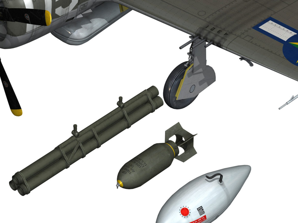 republic p-47d thunderbolt – brazilian air force 3d model lwo lw lws obj c4d fbx 266609