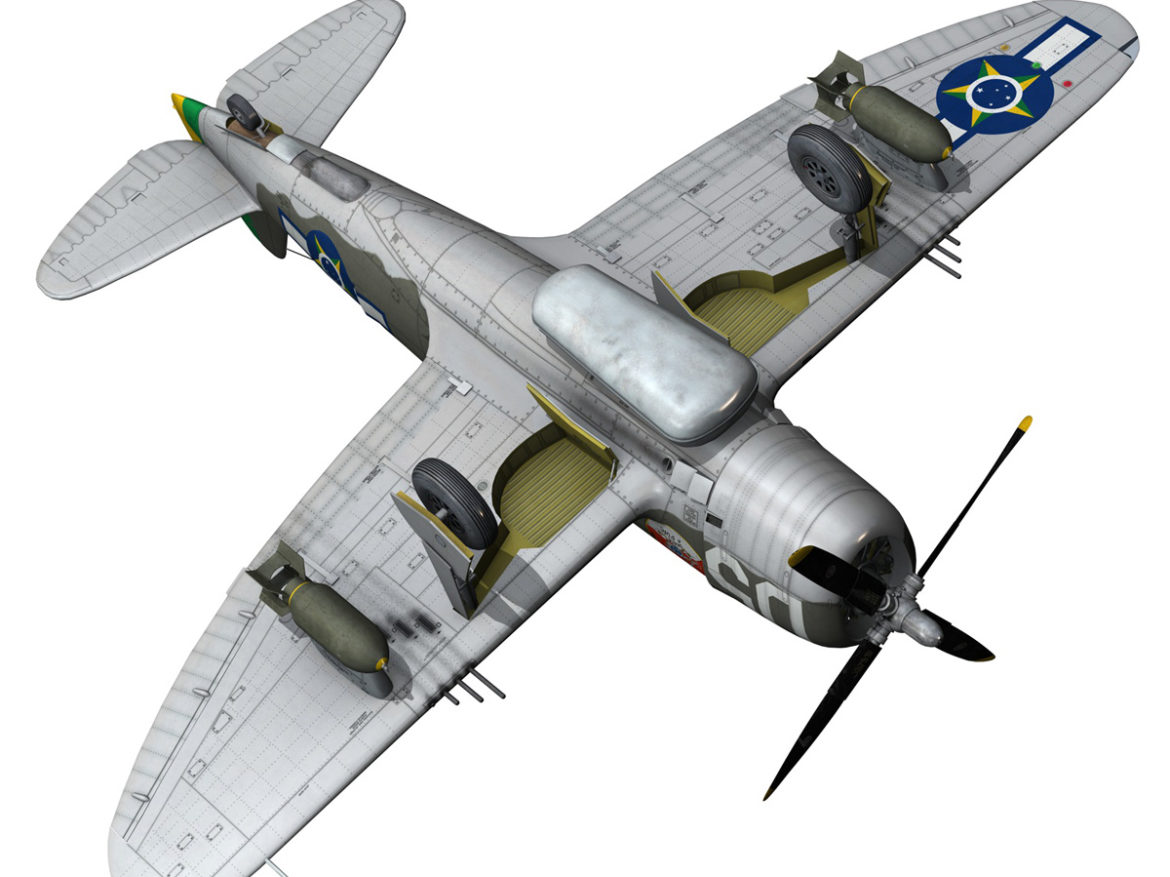 republic p-47d thunderbolt – brazilian air force 3d model lwo lw lws obj c4d fbx 266610