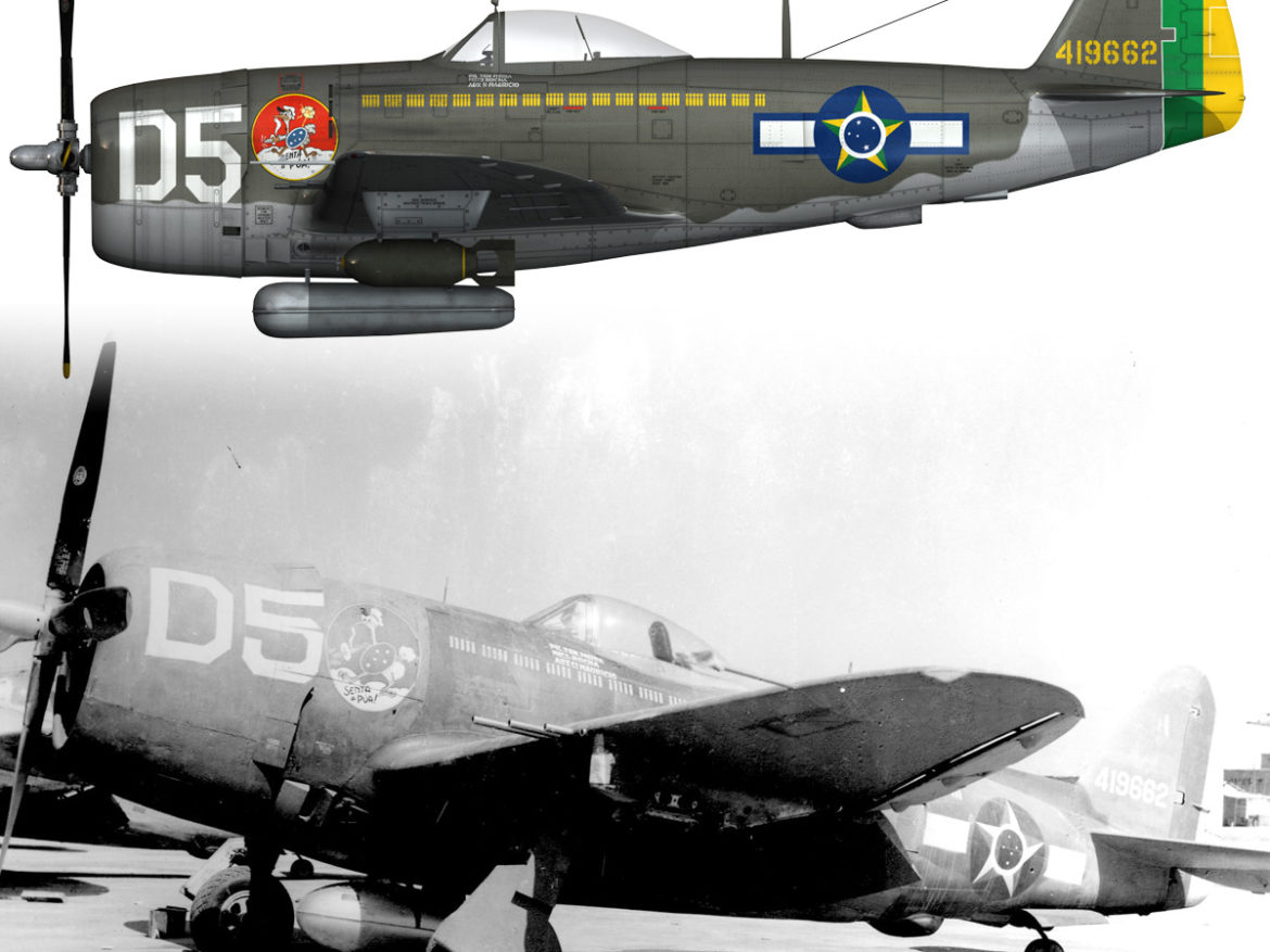 republic p-47d thunderbolt – brazilian air force 3d model lwo lw lws obj c4d fbx 266611