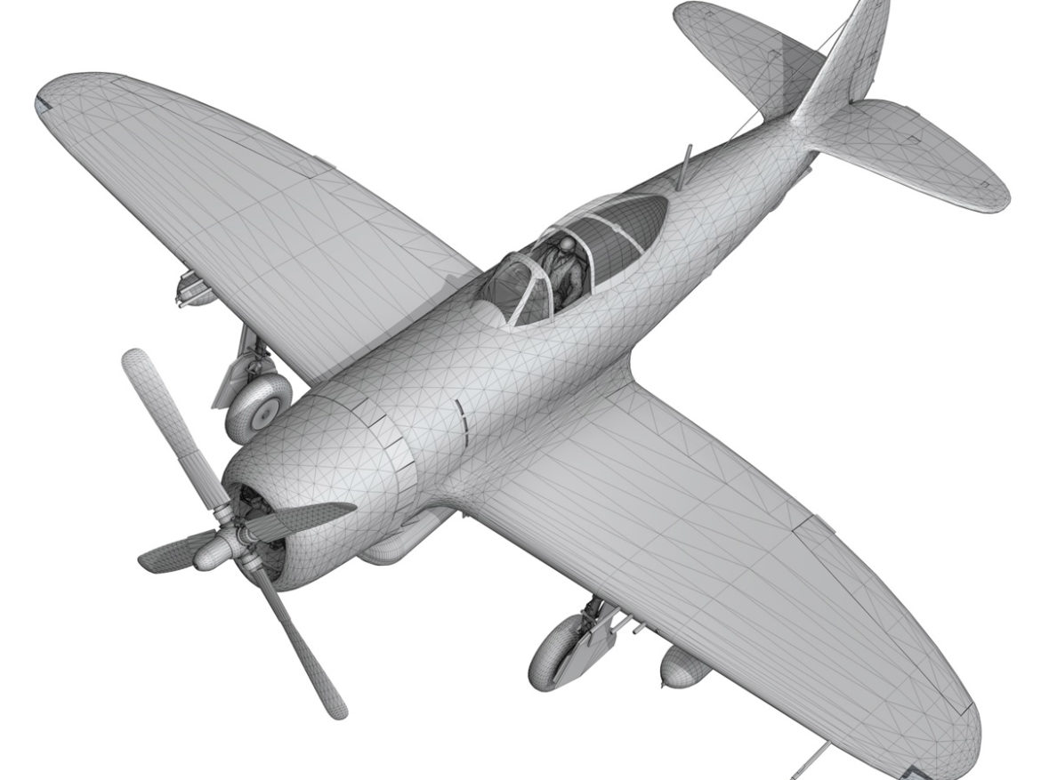 republic p-47d thunderbolt – brazilian air force 3d model lwo lw lws obj c4d fbx 266612