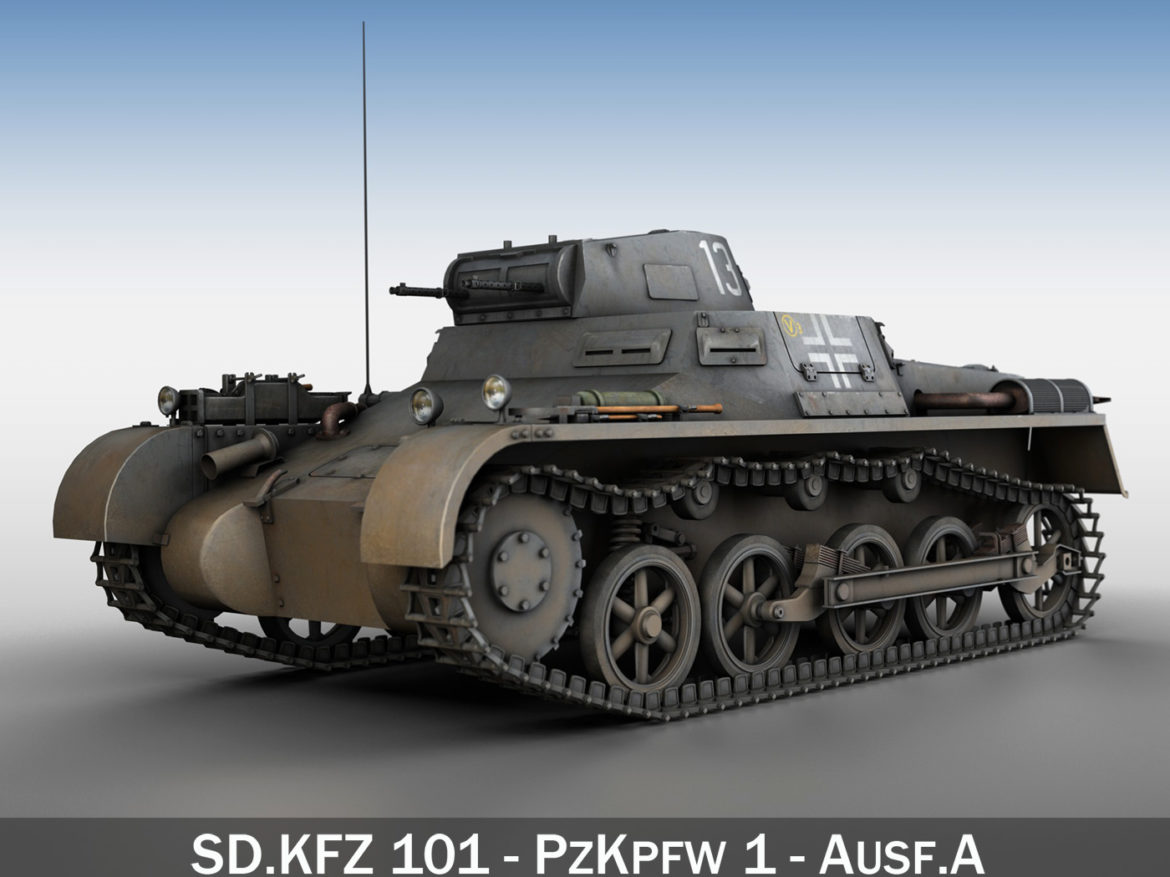 pzkpfw 1 – panzer 1 – ausf. a – 13 3d model 3ds fbx lwo lw lws obj c4d 266628