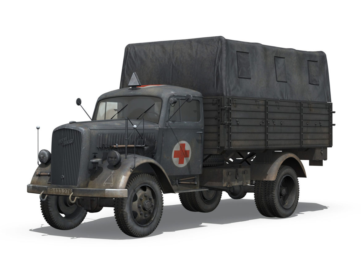 opel blitz – ambulance – sanabt30 3d model 3ds fbx lwo lw lws obj c4d 266665