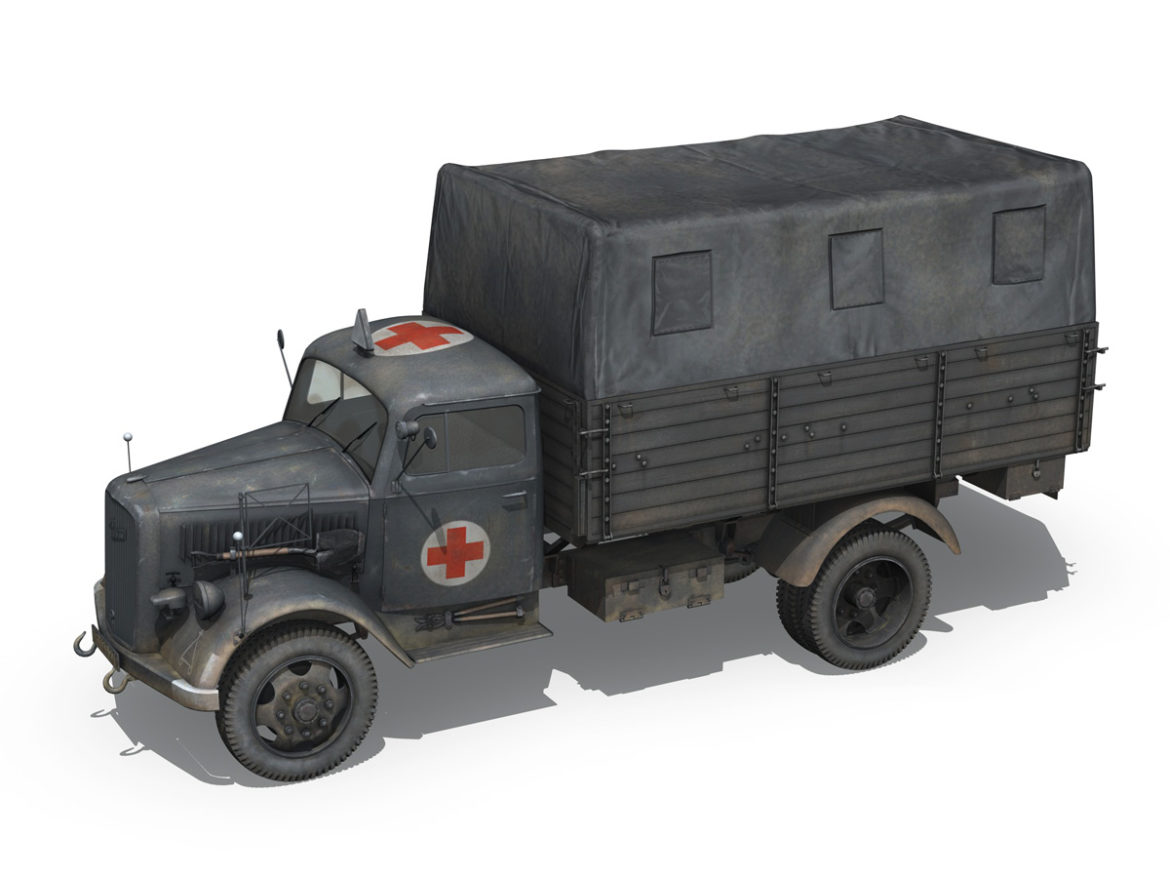 opel blitz – ambulance – sanabt30 3d model 3ds fbx lwo lw lws obj c4d 266666