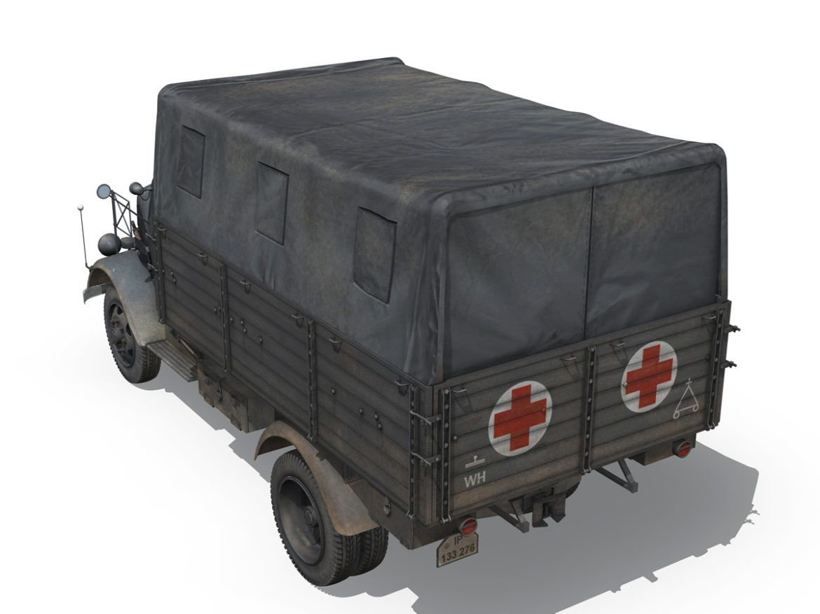 opel blitz – ambulance – sanabt30 3d model 3ds fbx lwo lw lws obj c4d 266668
