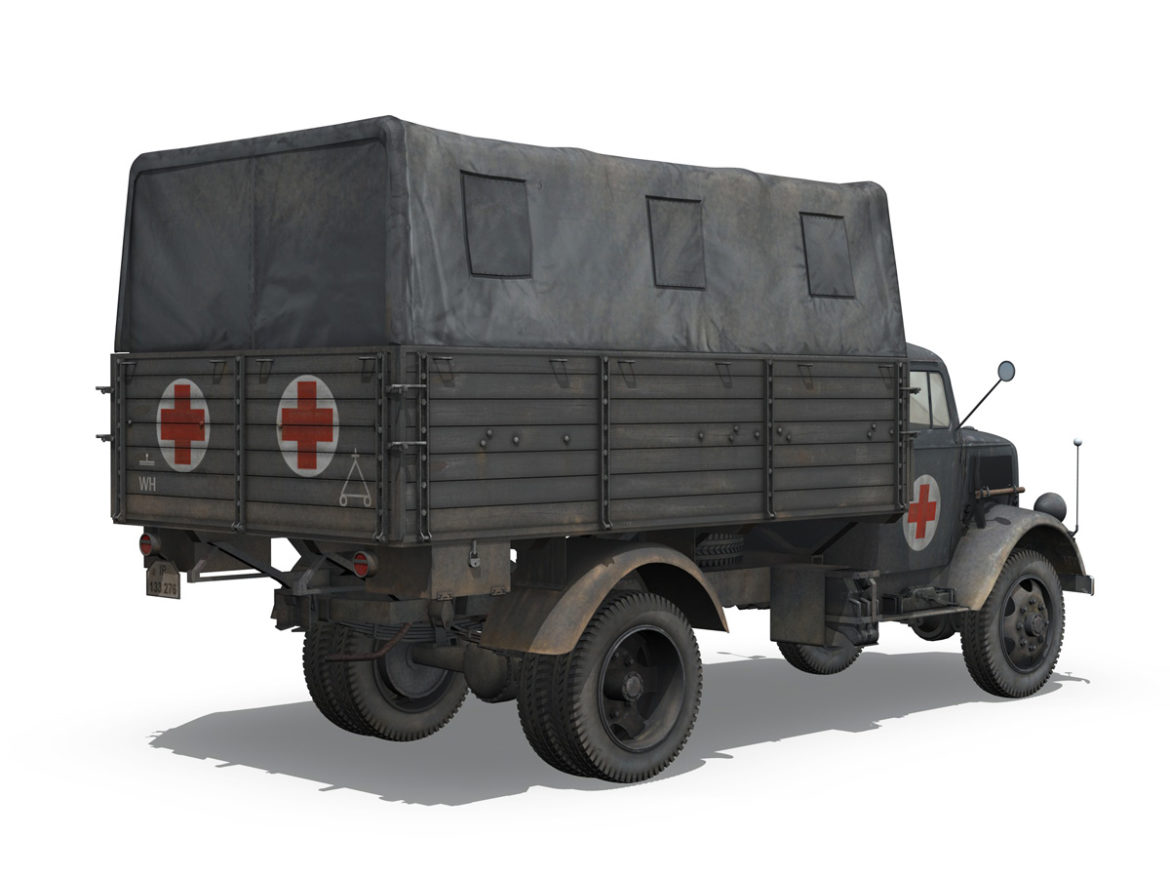 opel blitz – ambulance – sanabt30 3d model 3ds fbx lwo lw lws obj c4d 266669