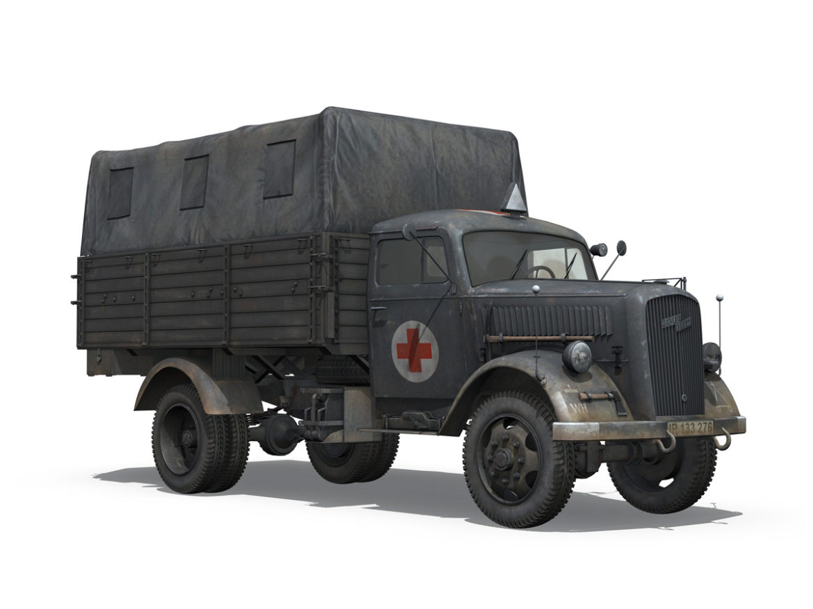 opel blitz – ambulance – sanabt30 3d model 3ds fbx lwo lw lws obj c4d 266670
