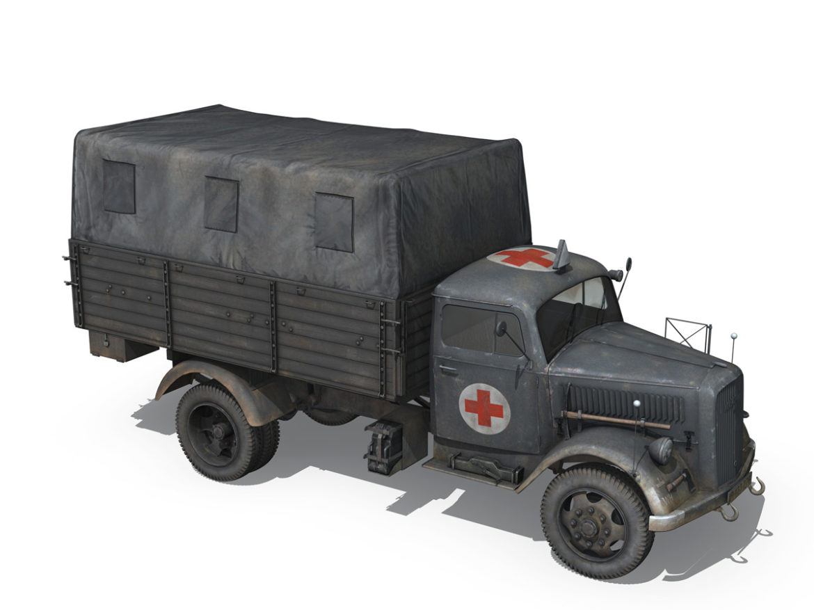 opel blitz – ambulance – sanabt30 3d model 3ds fbx lwo lw lws obj c4d 266671
