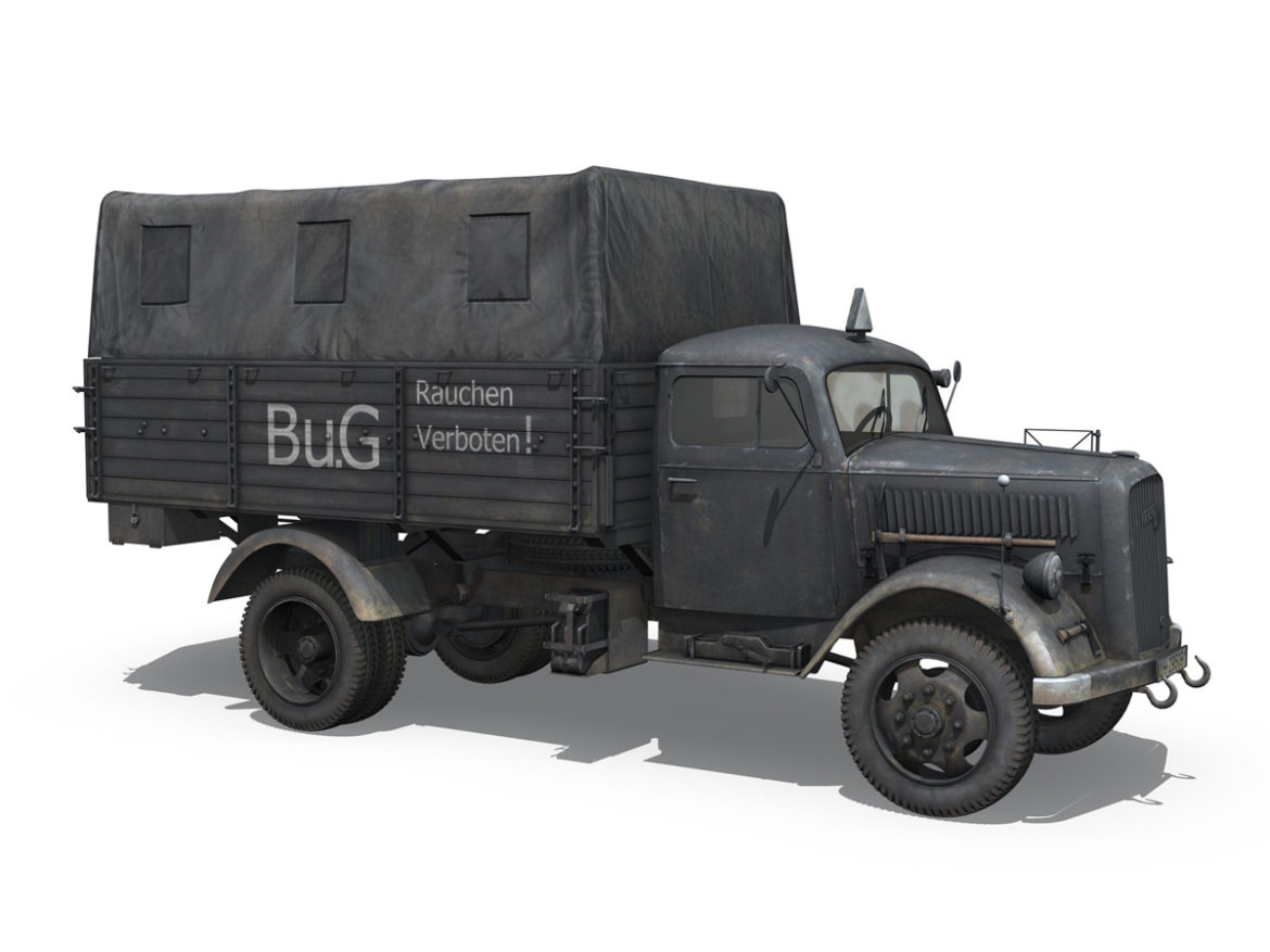 opel blitz – fuel transporter 3d model 3ds fbx lwo lw lws obj c4d 266688