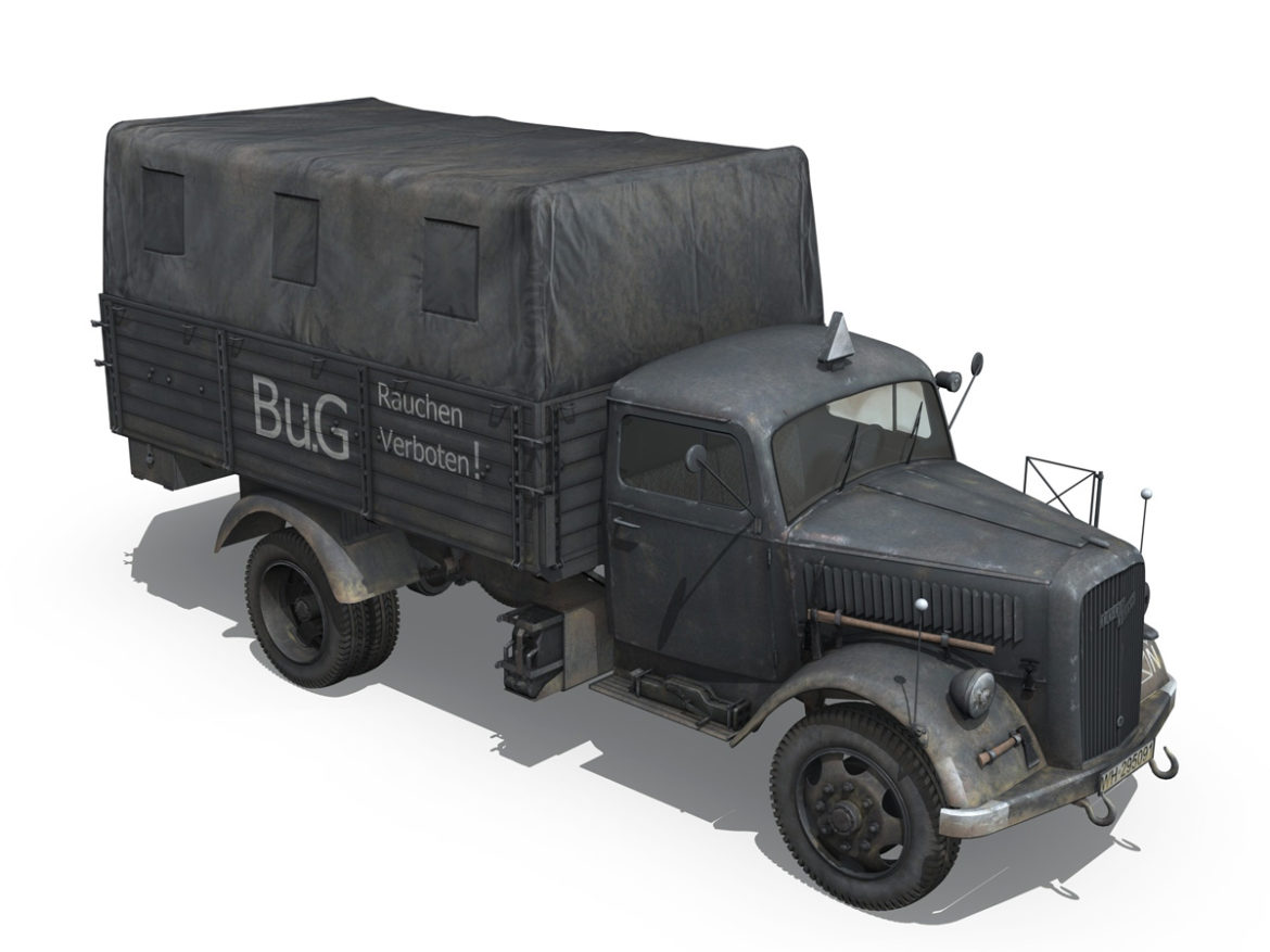 opel blitz – fuel transporter 3d model 3ds fbx lwo lw lws obj c4d 266689