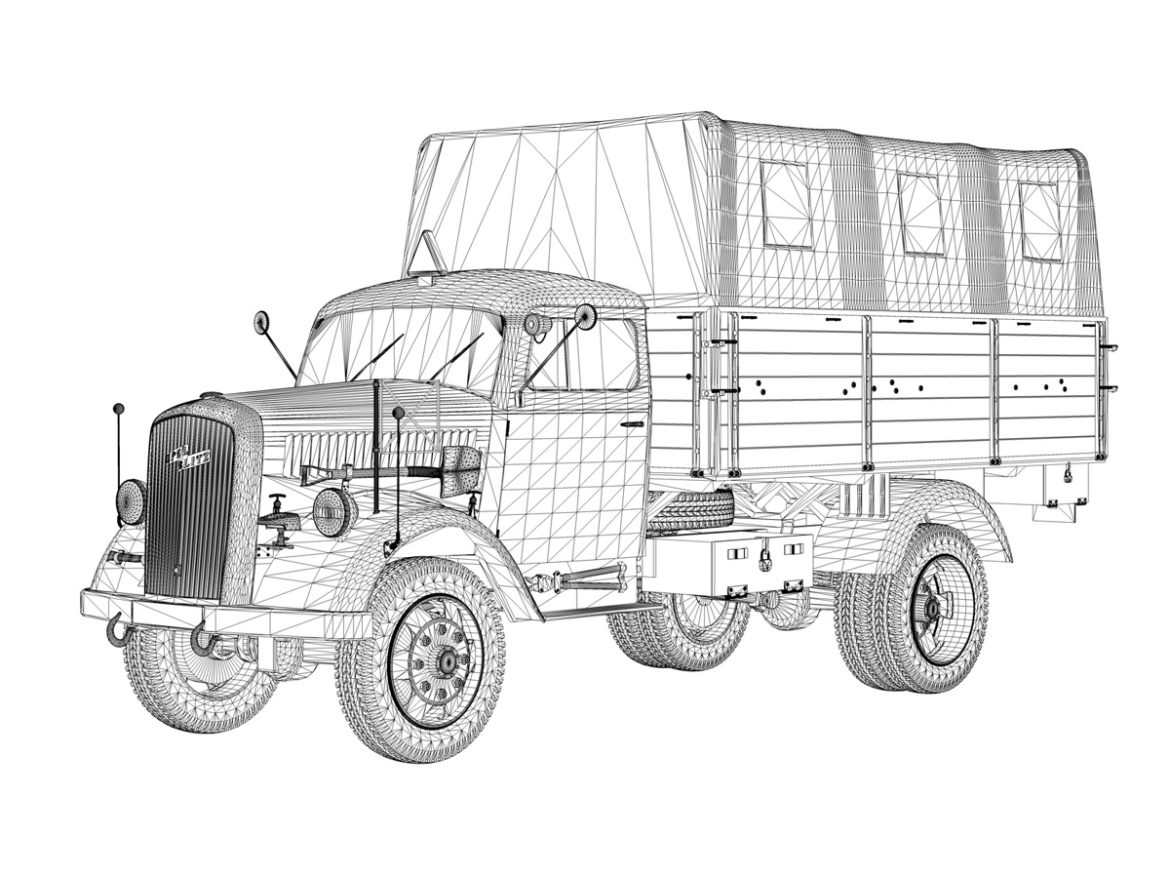 opel blitz – fuel transporter 3d model 3ds fbx lwo lw lws obj c4d 266693