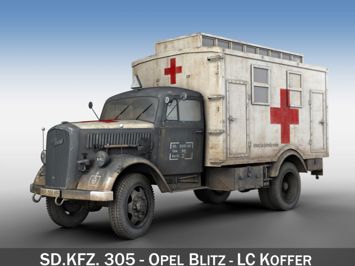 opel blitz – 3t ambulance truck – 11 pzdiv 3d model 3ds fbx lwo lw lws obj c4d 266700