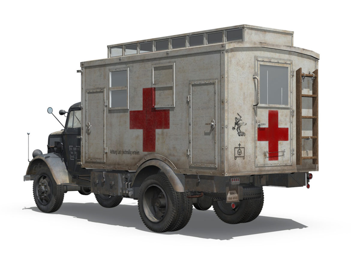 opel blitz – 3t ambulance truck – 11 pzdiv 3d model 3ds fbx lwo lw lws obj c4d 266703