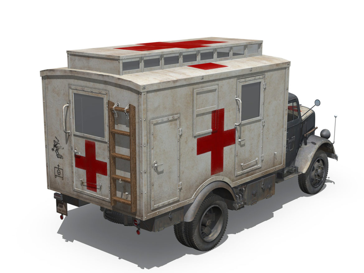 opel blitz – 3t ambulance truck – 11 pzdiv 3d model 3ds fbx lwo lw lws obj c4d 266704