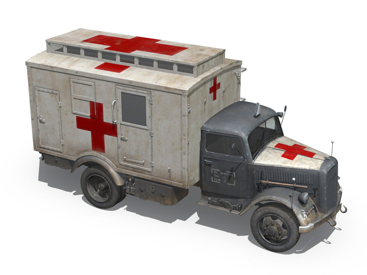 opel blitz – 3t ambulance truck – 11 pzdiv 3d model 3ds fbx lwo lw lws obj c4d 266705