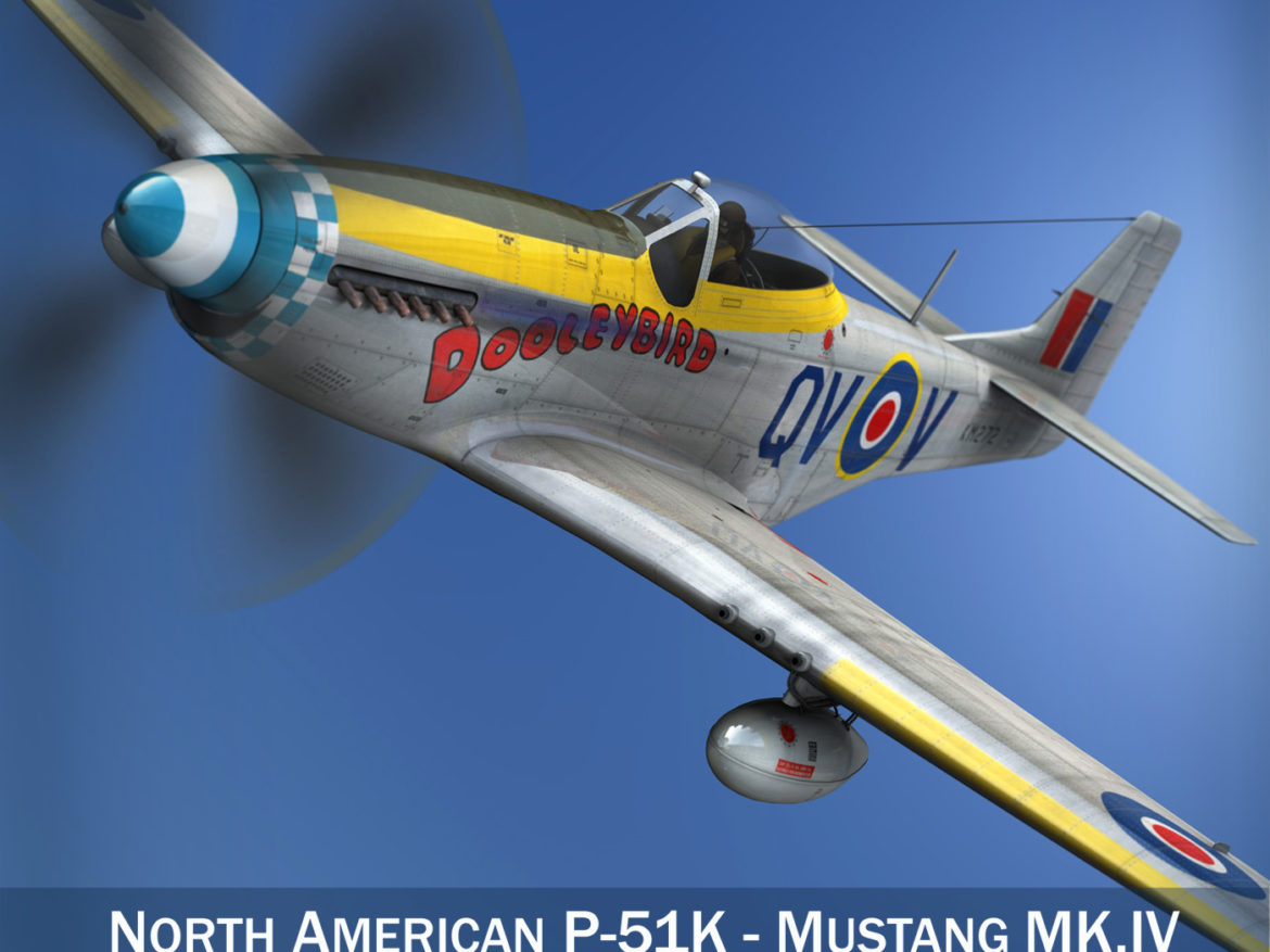 north american p-51k mustang mk.iv – dooleybird 3d model fbx lwo lw lws obj c4d 266716