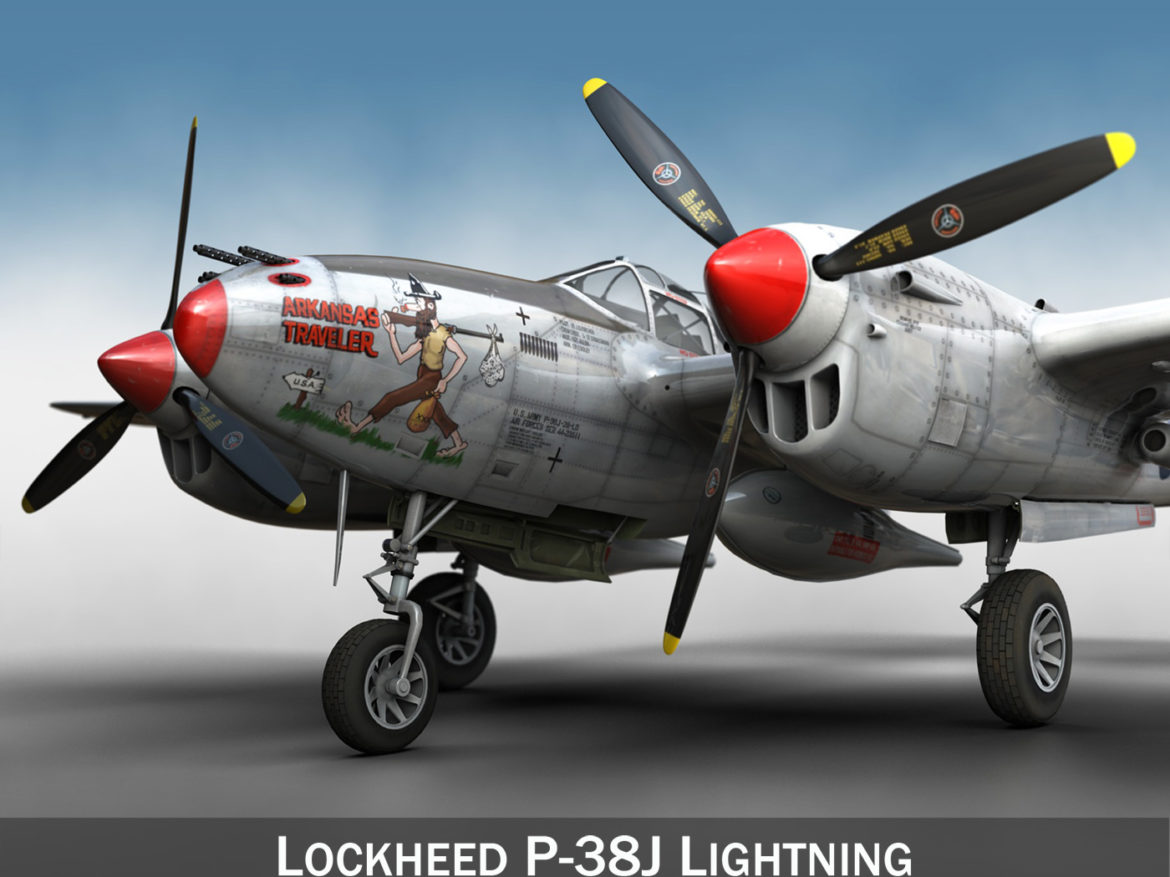 lockheed p-38 lightning – arkansas traveler 3d model fbx lwo lw lws obj c4d 266741