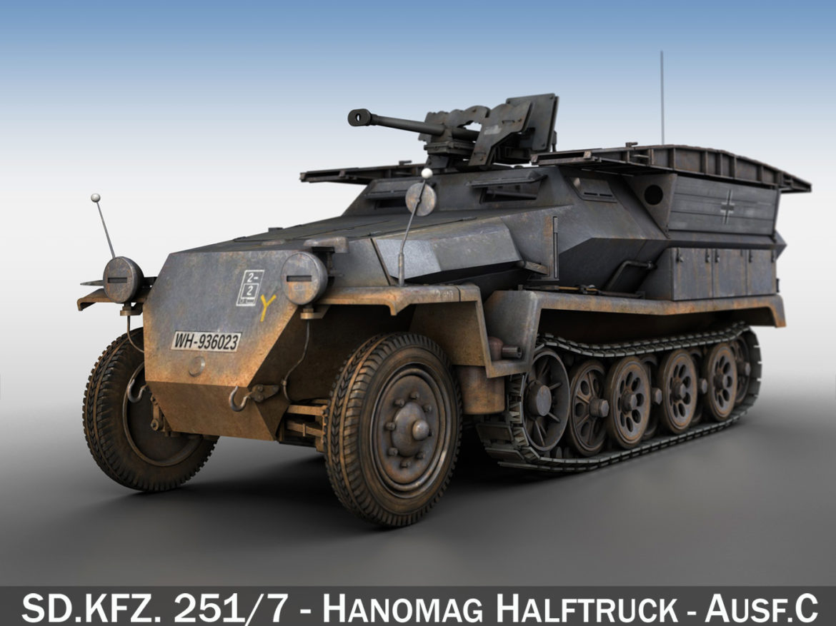sd.kfz.251/7 – assault engineer vehicle – 7pd 3d model 3ds fbx lwo lw lws c4d 267095