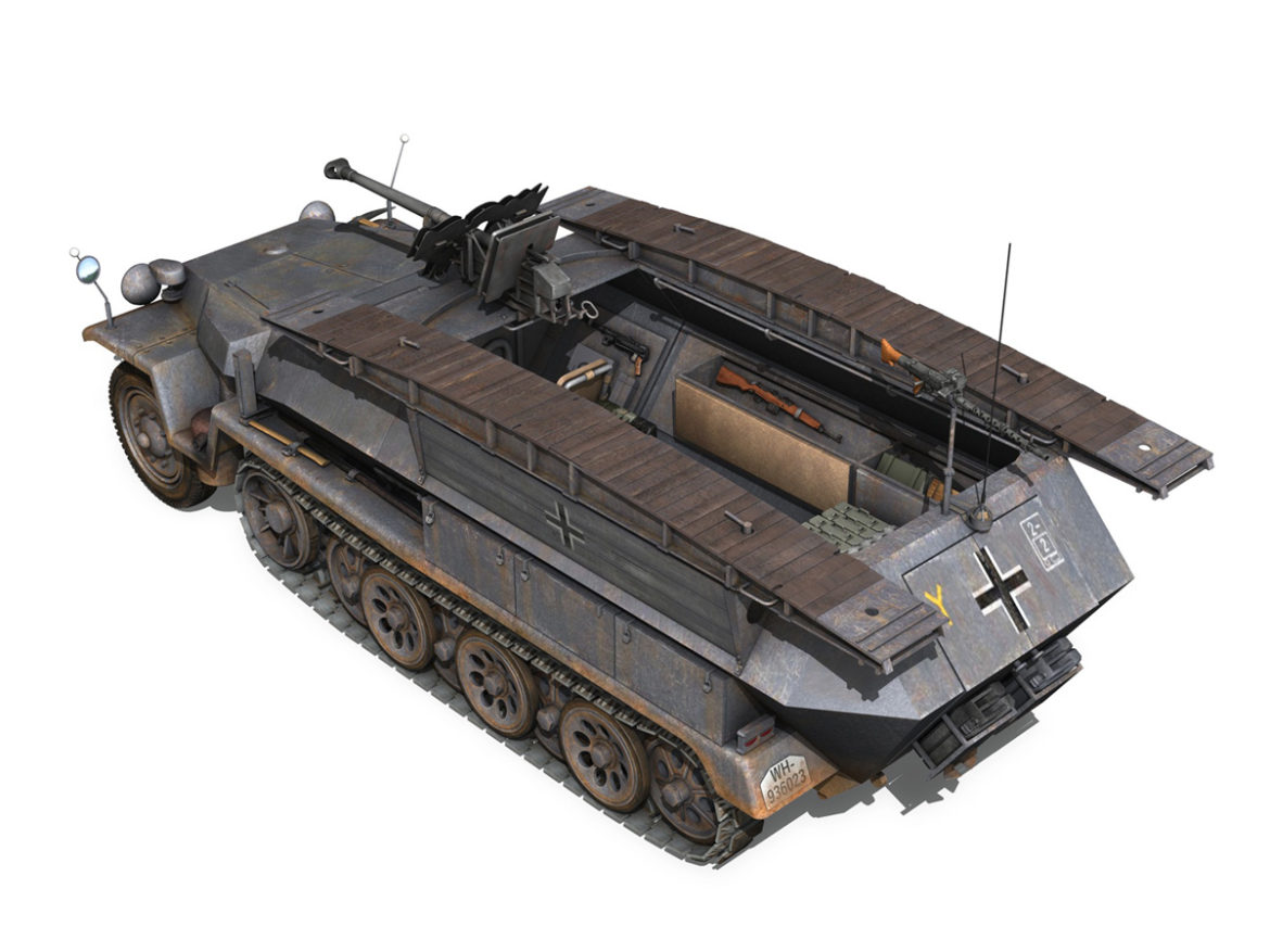 sd.kfz.251/7 – assault engineer vehicle – 7pd 3d model 3ds fbx lwo lw lws c4d 267099