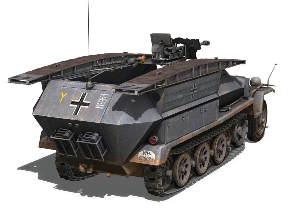 sd.kfz.251/7 – assault engineer vehicle – 7pd 3d model 3ds fbx lwo lw lws c4d 267100