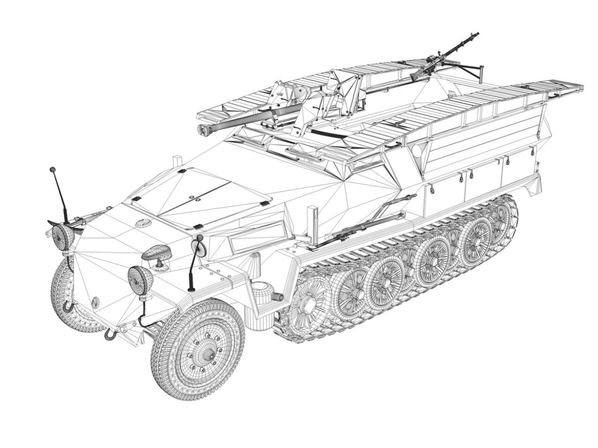 sd.kfz.251/7 – assault engineer vehicle – 7pd 3d model 3ds fbx lwo lw lws c4d 267107