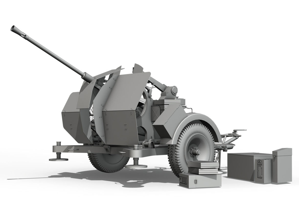 2cm flak 38 with sd.ah. 51 – trailer 3d model 3ds c4d fbx lwo lw lws obj 267211