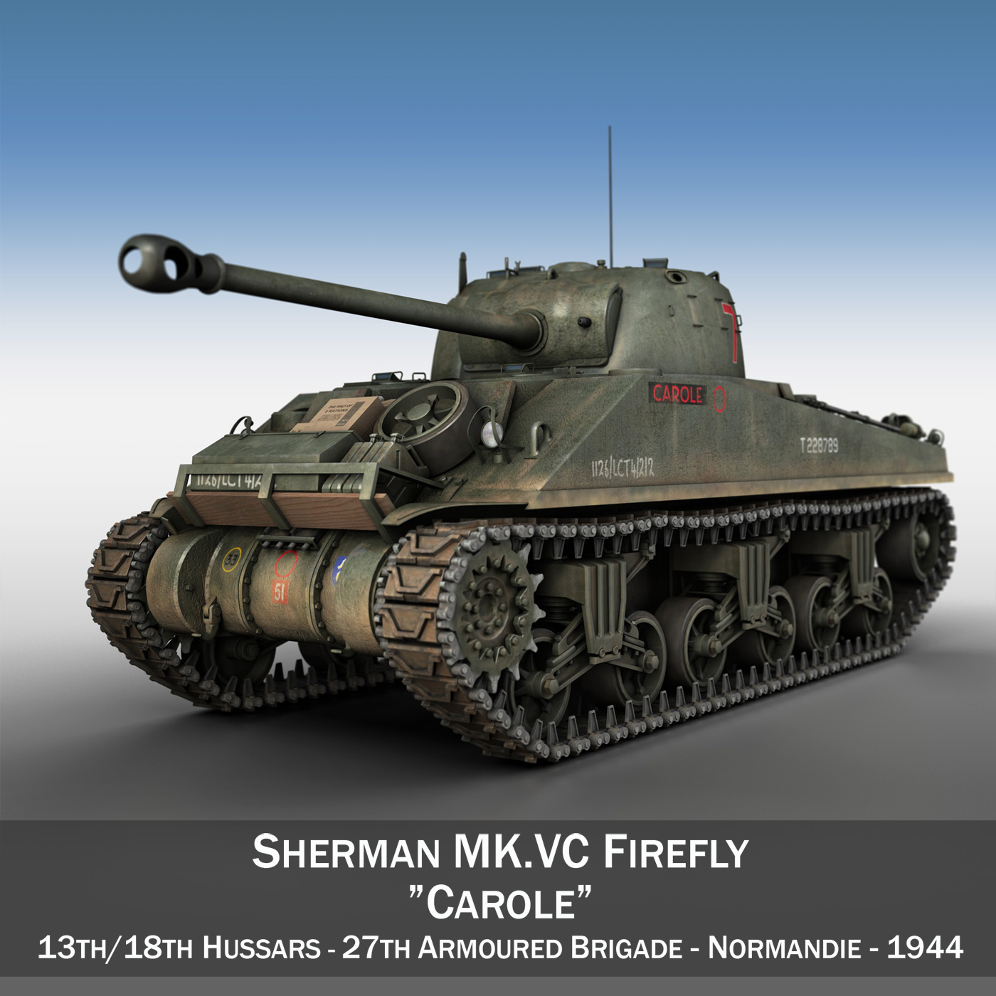 sherman mk vc firefly – carole 3d model 3ds fbx c4d lwo obj 267426