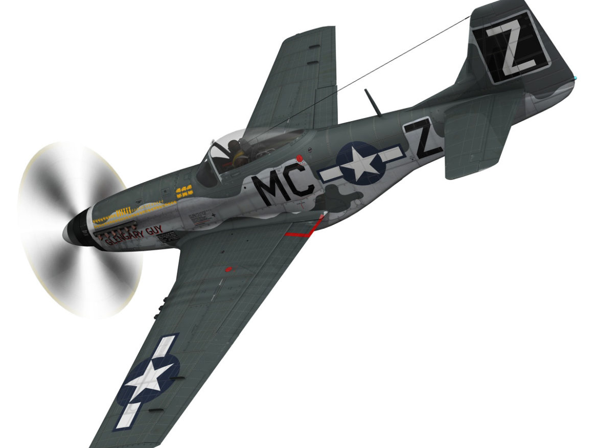 north american p-51d mustang – glengary guy 3d model fbx c4d lwo obj 267520
