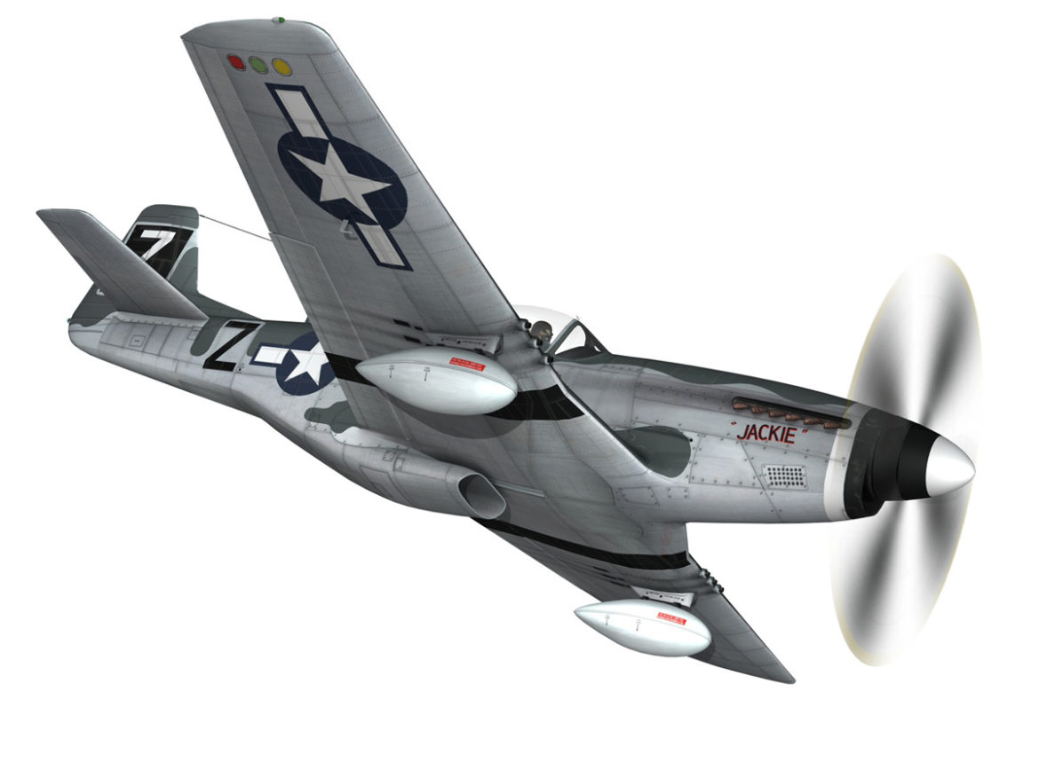 north american p-51d mustang – glengary guy 3d model fbx c4d lwo obj 267522