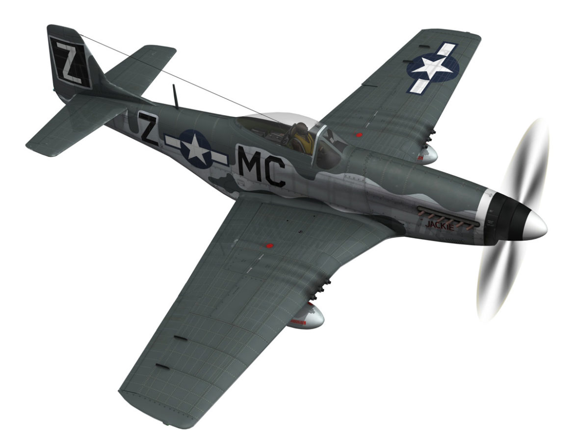 north american p-51d mustang – glengary guy 3d model fbx c4d lwo obj 267523