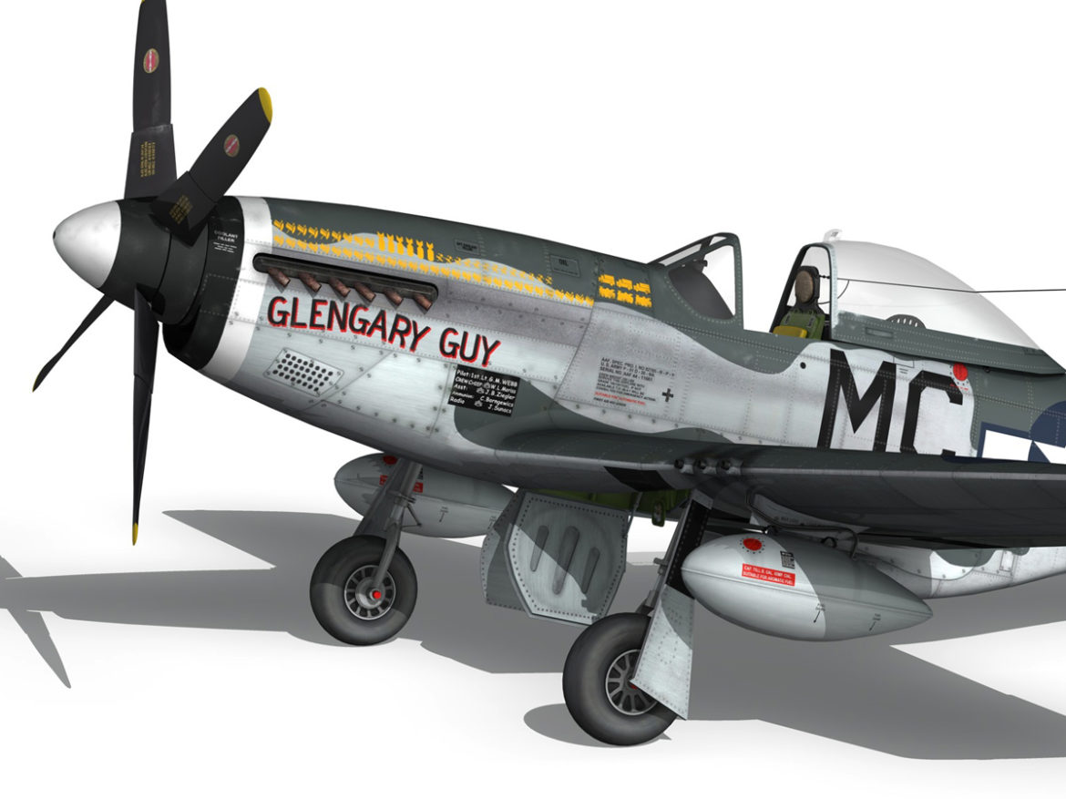 north american p-51d mustang – glengary guy 3d model fbx c4d lwo obj 267524