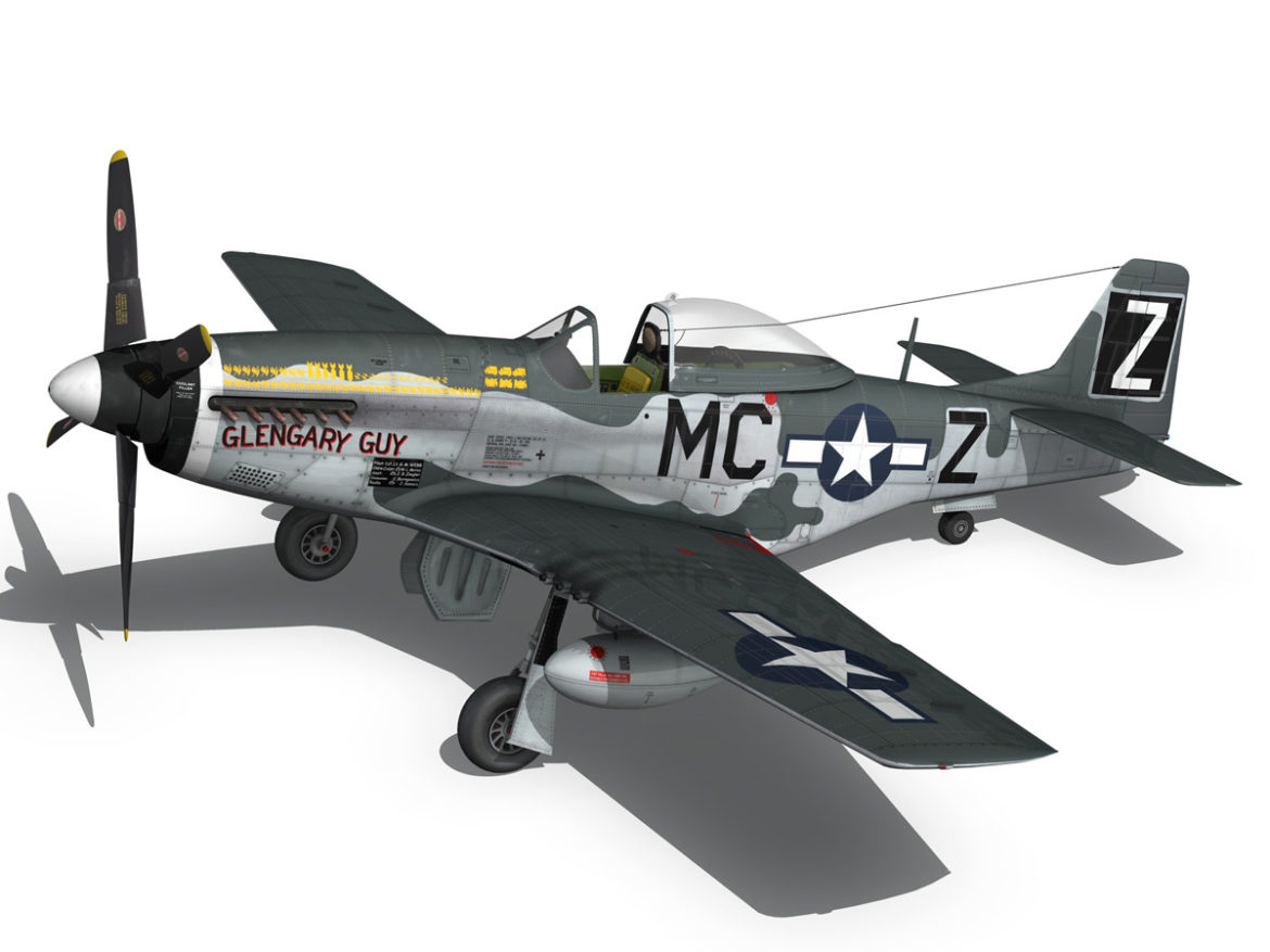 north american p-51d mustang – glengary guy 3d model fbx c4d lwo obj 267526