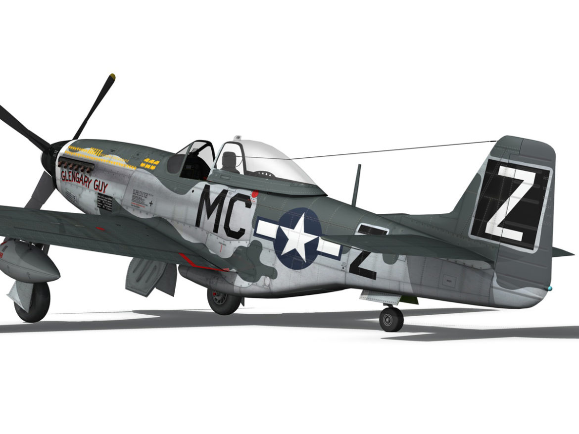 north american p-51d mustang – glengary guy 3d model fbx c4d lwo obj 267527