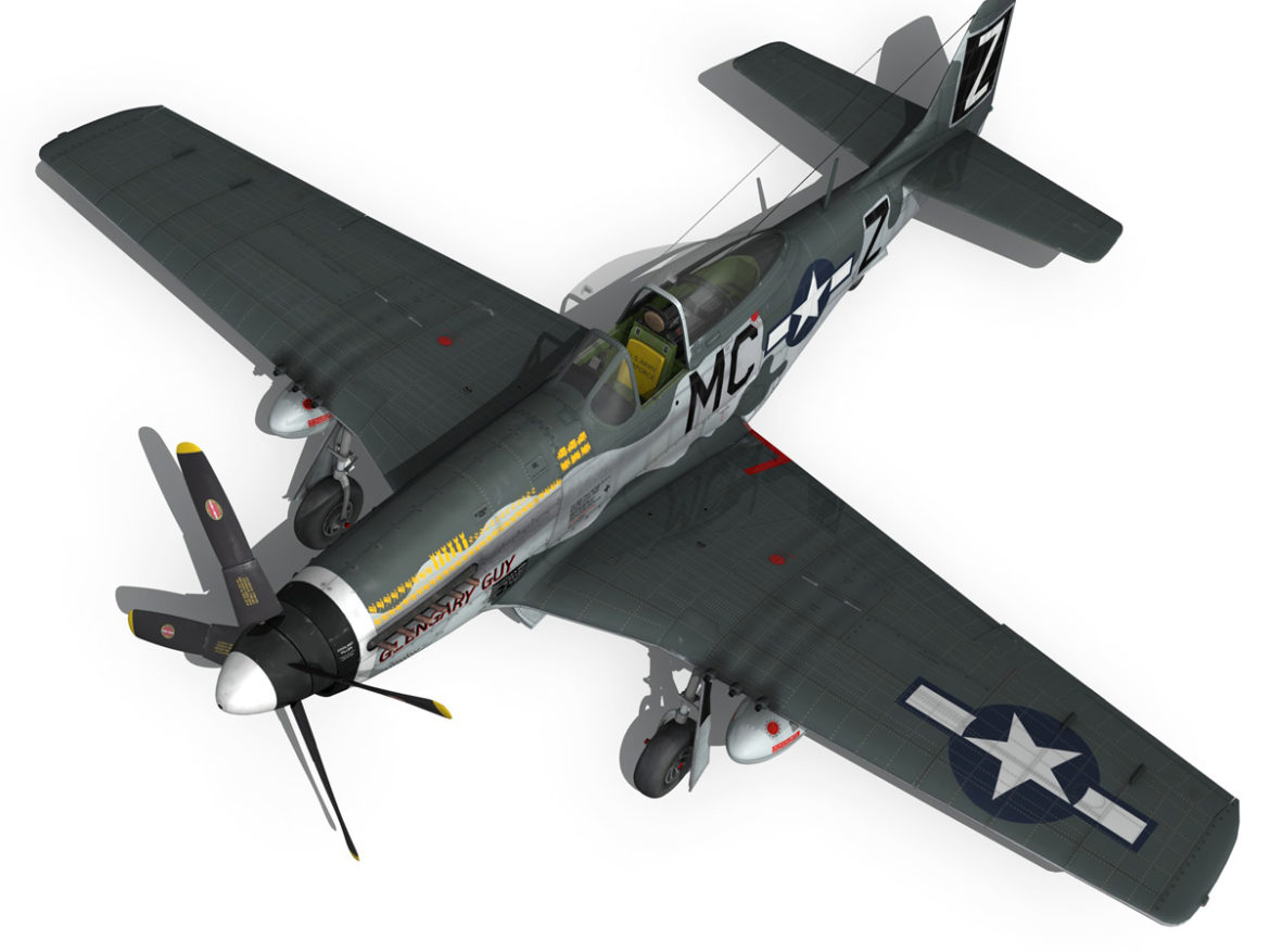 north american p-51d mustang – glengary guy 3d model fbx c4d lwo obj 267529