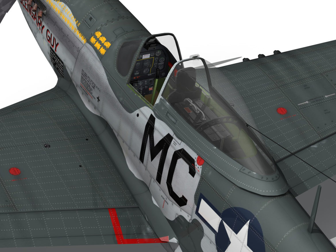 north american p-51d mustang – glengary guy 3d model fbx c4d lwo obj 267530