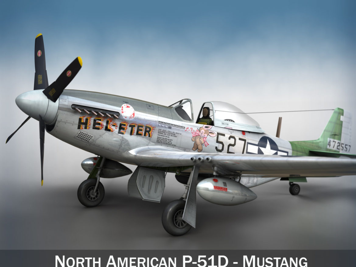 north american p-51d – mustang – heleter 3d model fbx c4d lwo obj 267540