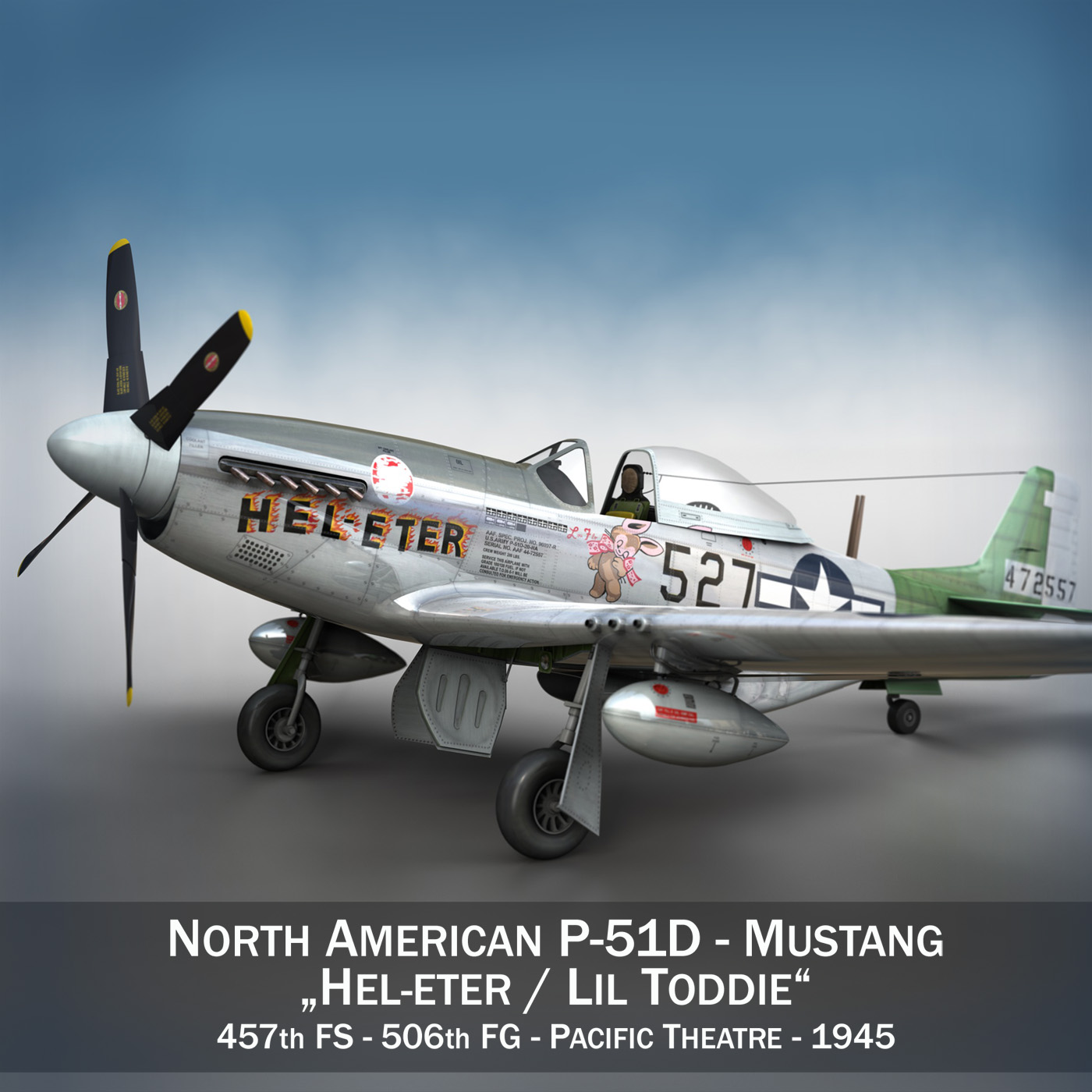 north american p-51d – mustang – heleter 3d model fbx c4d lwo obj 267540
