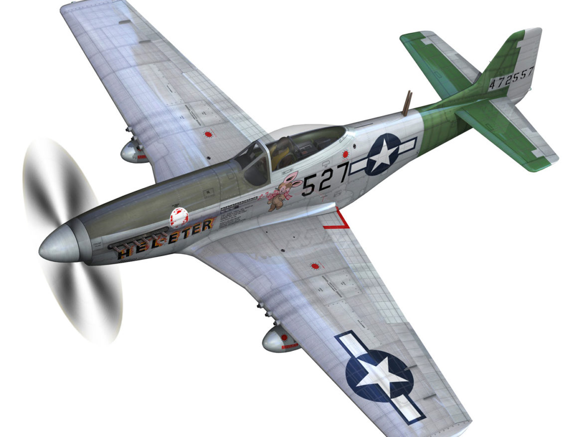 north american p-51d – mustang – heleter 3d model fbx c4d lwo obj 267543