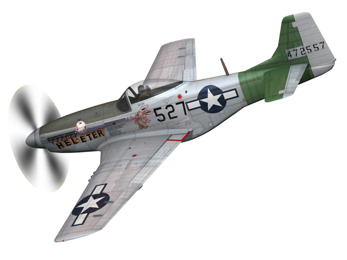 north american p-51d – mustang – heleter 3d model fbx c4d lwo obj 267544