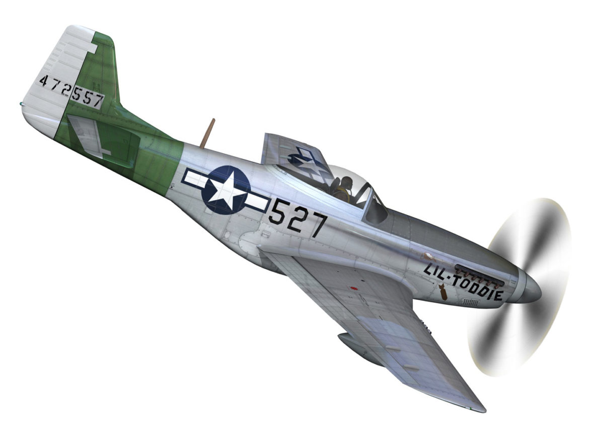 north american p-51d – mustang – heleter 3d model fbx c4d lwo obj 267545