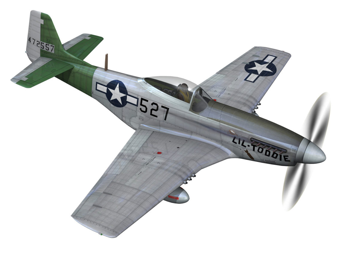 north american p-51d – mustang – heleter 3d model fbx c4d lwo obj 267546
