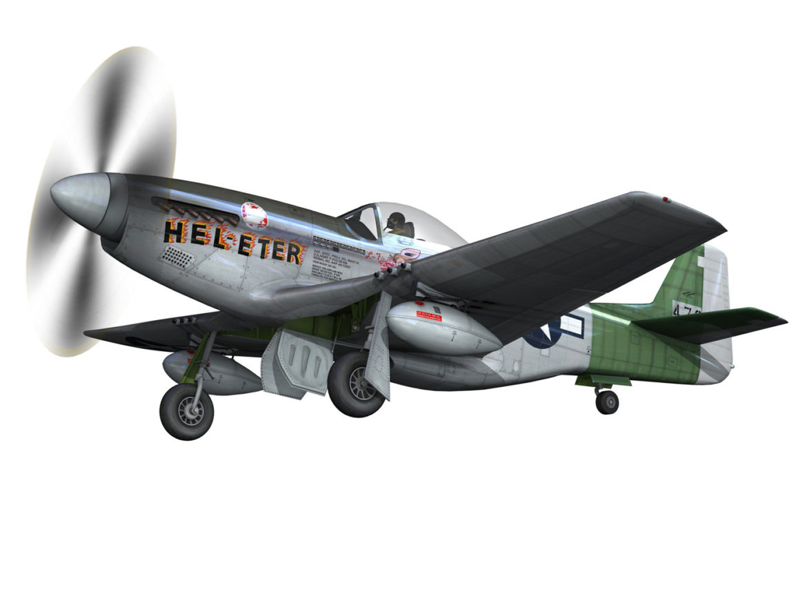 north american p-51d – mustang – heleter 3d model fbx c4d lwo obj 267547