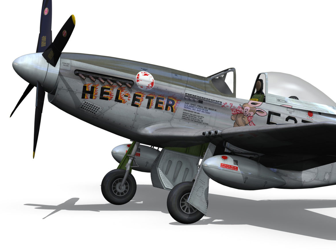 north american p-51d – mustang – heleter 3d model fbx c4d lwo obj 267548
