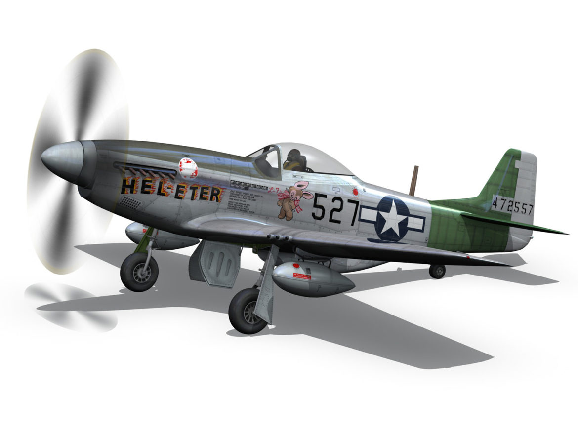 north american p-51d – mustang – heleter 3d model fbx c4d lwo obj 267549