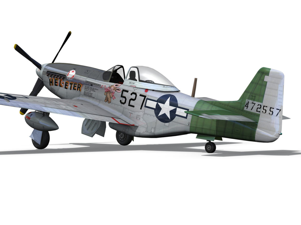north american p-51d – mustang – heleter 3d model fbx c4d lwo obj 267550