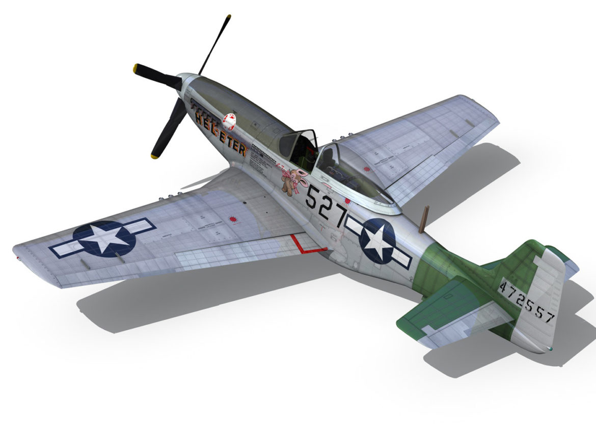 north american p-51d – mustang – heleter 3d model fbx c4d lwo obj 267551