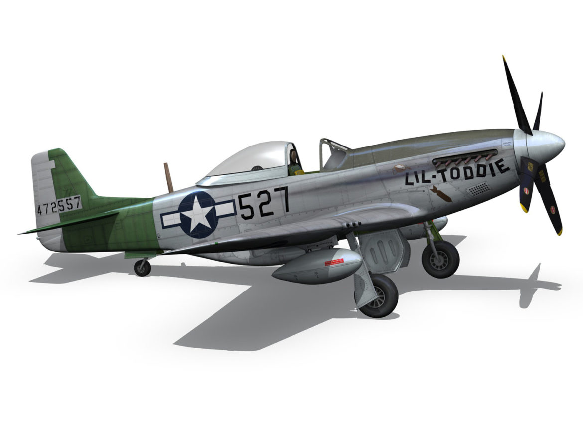 north american p-51d – mustang – heleter 3d model fbx c4d lwo obj 267553