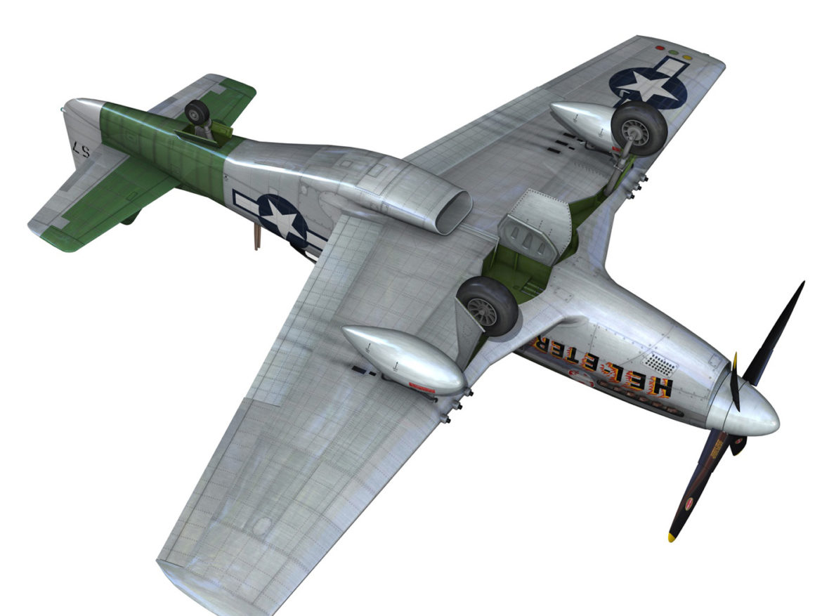 north american p-51d – mustang – heleter 3d model fbx c4d lwo obj 267555