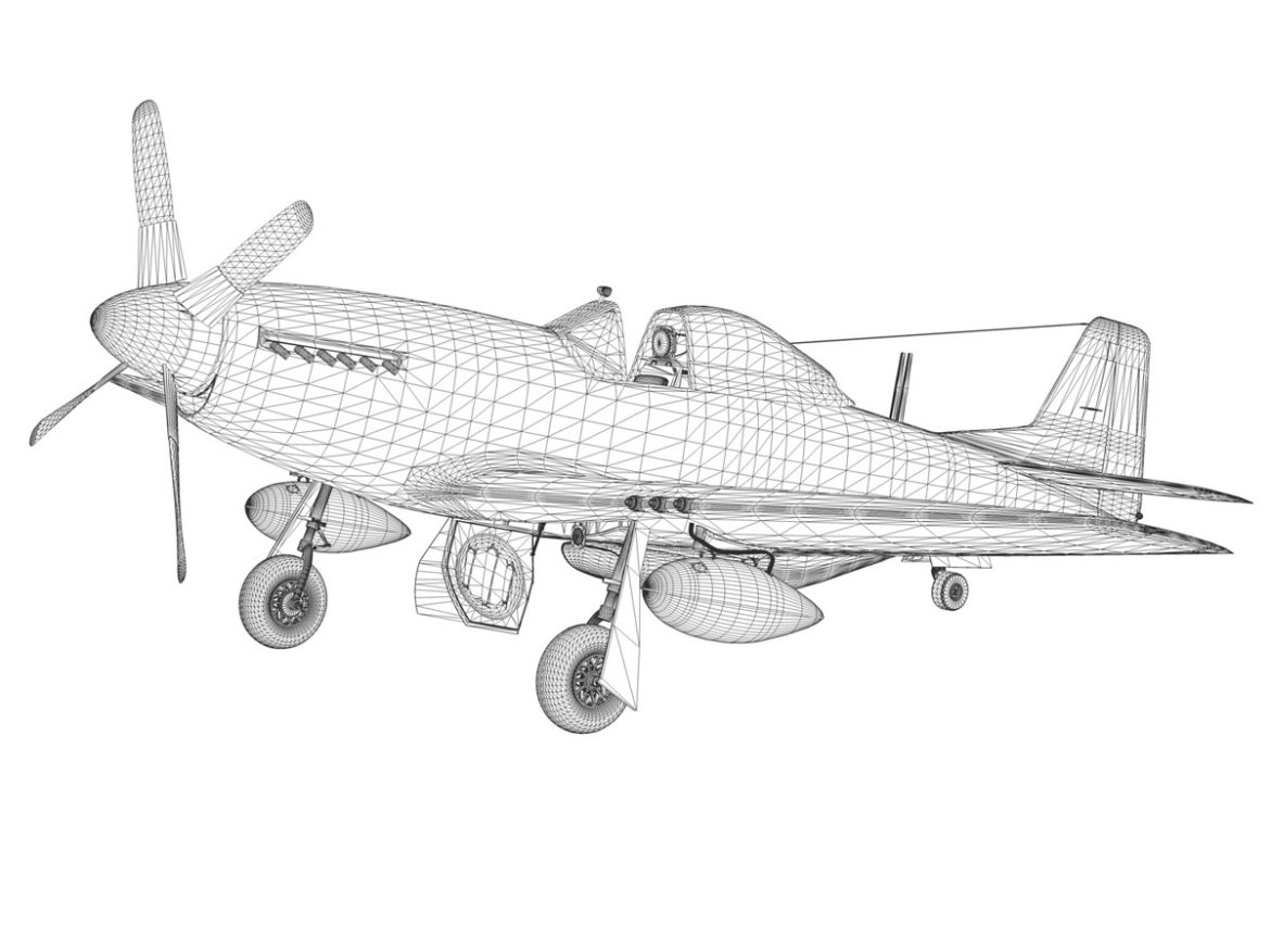 north american p-51d – mustang – heleter 3d model fbx c4d lwo obj 267559